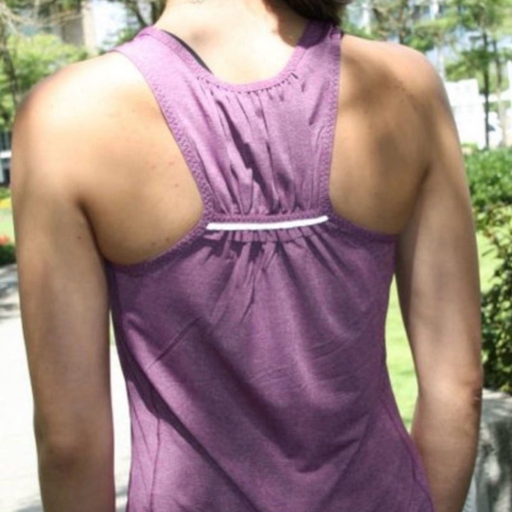 Lululemon Silver Bullet Racerback Ruffle Tank Purple Sz 6